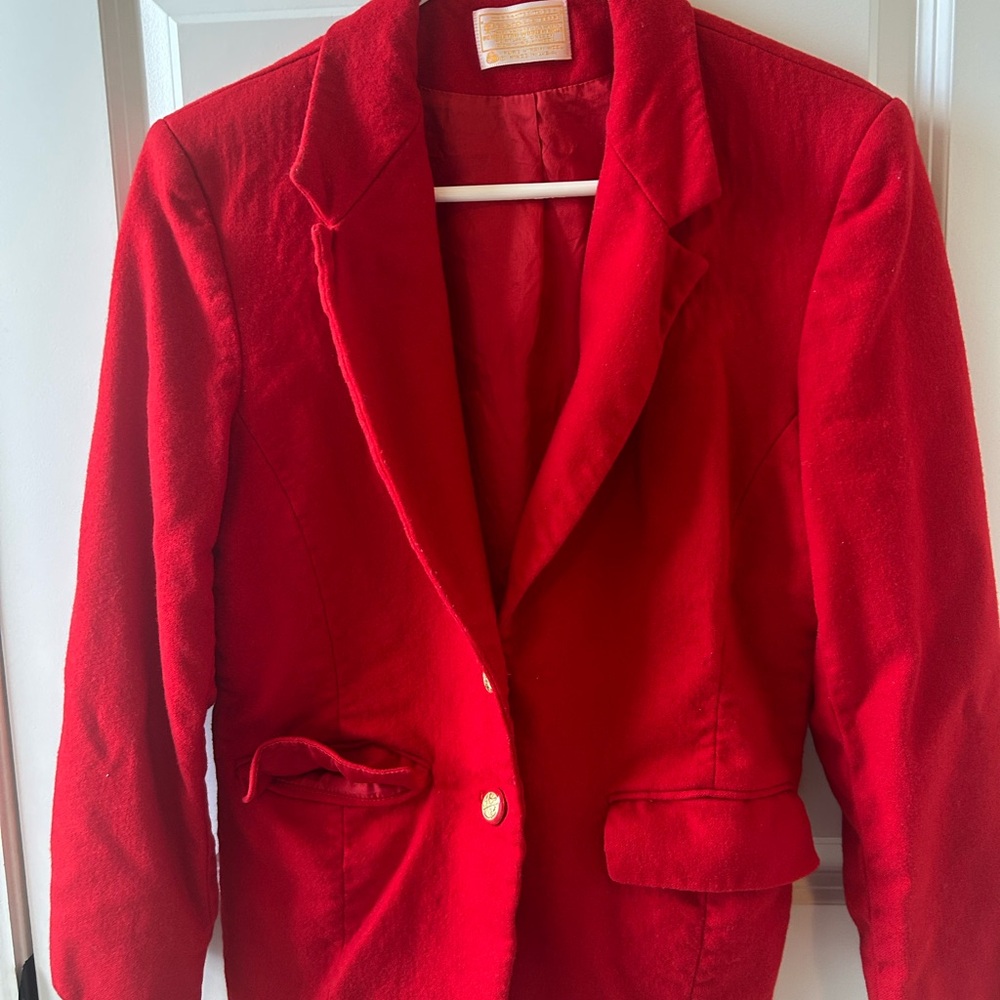 Vintage Pendleton Red Wool Jacket. The lining has come away from the jacket.
